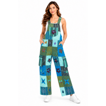 Jungle Queen Crazy Artwork Flowers Overall D1115