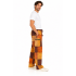 Cotton Multi Brown Patchwork Zip Pocket Yoga Pant D1217