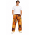 Cotton Multi Brown Patchwork Zip Pocket Yoga Pant D1217