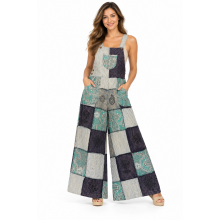 Cotton Multi Color Patchwork Himalaya Jumpsuit Overall D1273