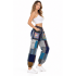 Cotton Embroidery Sun Moon Mushroom Gypsy Cargo Pant D1300