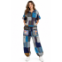 Cotton Multi Color Patchwork Hooded Pullover D1301