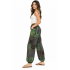 Cotton Grey Multi Patchwork Block Print Green Forest Tribal Pant D1347