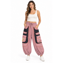 Cotton Harem Embroidery Mushroom Pant D1434