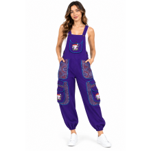 Cotton Purple Mushroom Palazzo Overall D1440