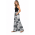 Cotton Grey Patchwork Razor Block Print Palazzo Pant D1461