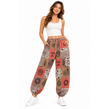 Cotton Multi Patchwork Block Print Mountain Pants  D1555