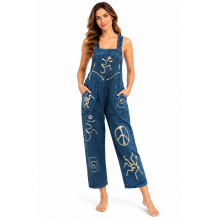 Cotton Double Shayama Cut Work  Jumpsuit Pants (D256)