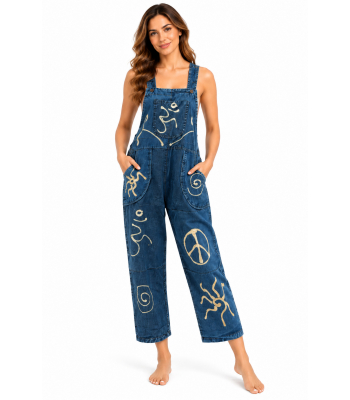 Cotton Double Shayama Cut Work  Jumpsuit Pants (D256)