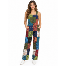 Cotton Patchwork  Han brush  Mushroom overall Jumpsuit (D426J)