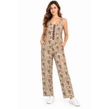 Cotton Sun Moon Mushroom Overall Jumpsuit (D474)