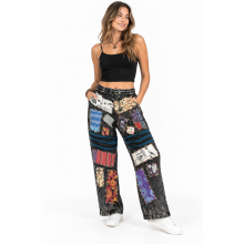 Cotton Multi Patch With Razor Hippie Gypsy Pants D552