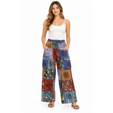 Cotton Multi Patch Block Print Mushroom Pants D589 Cotton Multi Patch Block Print Mushroom Pants D589