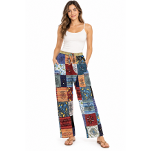 Cotton Multi Patch Han brush Mushroom Colorful Pants D591