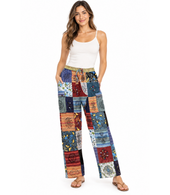 Cotton Multi Patch Han brush Mushroom Colorful Pants D591