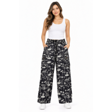 Cotton Blue Mushroom Yoga Trouser D677