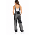 Cotton Black & Grey Block Print Patchwork Overall D702