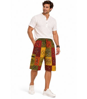Cotton Multi Patchwork Hand Bush Short D712 
