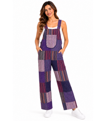 Cotton Boho Hand Brush Patchwork Overall D786
