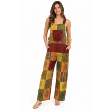 Cotton Multi Patch Block Print Hamsa Overall D809
