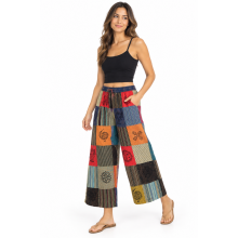 Cotton Patchwork Block Print Capri D813
