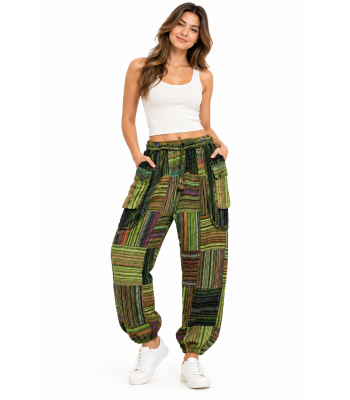 Cotton Multi Patch Zip Pocket Jogger Pant D820 