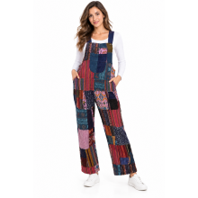 Cotton Patchwork Multi Print Festival  Overall D822