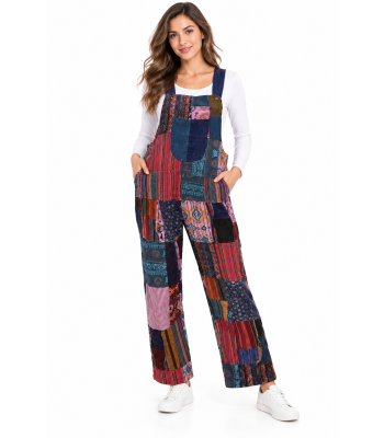 Cotton Patchwork Multi Print Festival  Overall D822