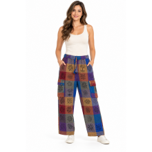 Cotton Golden Patch Block Print Festival Pant D842