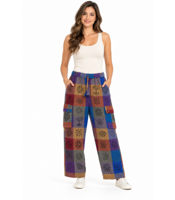 Cotton Golden Patch Block Print Festival Pant D842