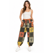 Cotton Multi Patch Block Print Festival Pant D893
