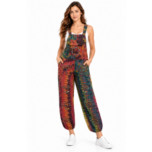 Cotton Tie Dye Multi Patch Overall / Jumpsuit (DI56)