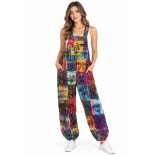 Cotton Tie Dye Overall / Jumpsuit Wholesale (DI67)