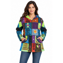Cotton   Patchwork  Razor Cut Jacket DI76