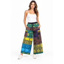 Cotton Multi Color Patchwork Wide Leg Galaxy Yoga Pant DT104