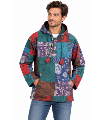 Cotton Multi Color Patch  Hooded  Pullover  DT25805 /DT25085 / DT25811