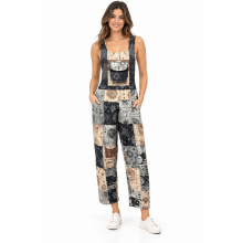 Cotton Multi Color Patchwork Tie Dye Jumpsuit Overall DT25808