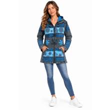 Cotton Razor print Mandala Turquoise  Patchwork Jacket (G397)