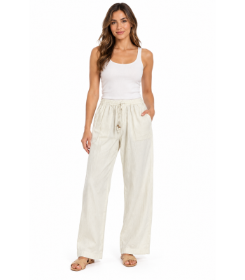 Cotton Off White Enzyme Wash Cargo Yoga Pant HF18 
