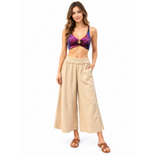 Cotton Enzyme Wash Palazzo Quarter Pant HF19