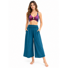 Cotton Enzyme Wash Palazzo Quarter Pant HF20