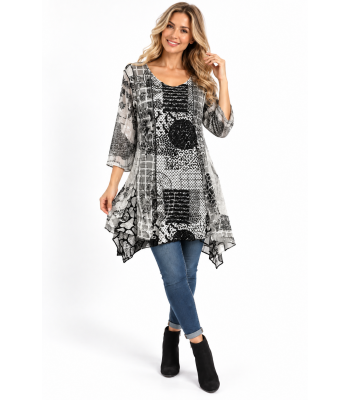 Snowfall Ruffle Cardigan Tunic (KS2216)