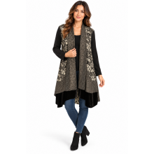 Women's  Grey Multi Poncho  (KS2262)