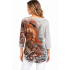 Women's Flowers Emb V Neck Tunic Top KS25639