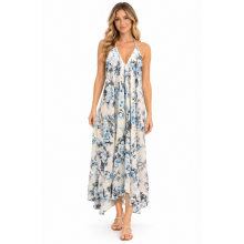 Rayon Multi Leaf and floral Assorted Sun Dress KTB442