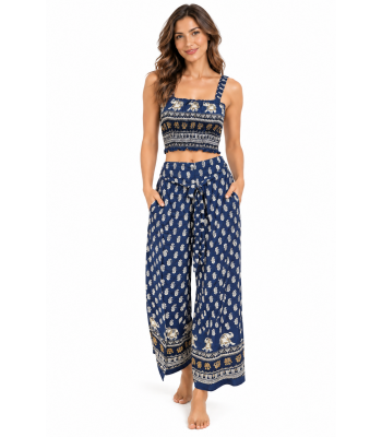 Rayon Elephant Print Top & Pant Set KTB455