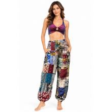 Rayon Multi Color Patch Smoky Pant KTB462
