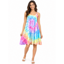 Rayon Tie Dye Swirl Short Dress KTE22