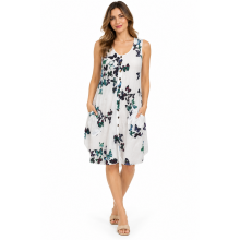 Cotton Butterfly Pocket Slv Less Dress ( KTK11)