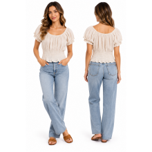Cotton Round Neck Cap Sleeve Crop Top KTK26309